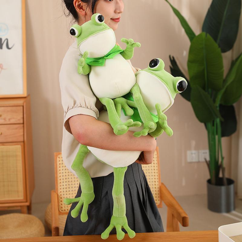 45/60/80CM Kawaii Cloak Frog Plush Toy Soft Stuffed Animal Lovely Hat Big Eyes Anime Doll Hug Pillow Birthday Xmas Gifts
