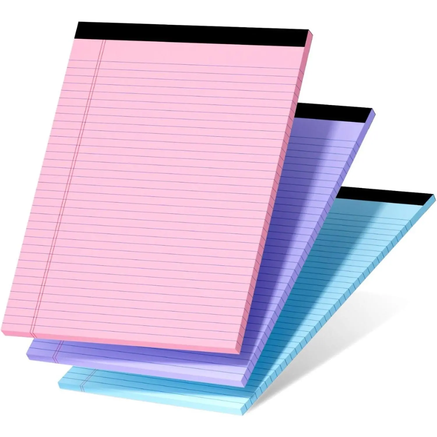 3 count Legal Pads 8.5 x 11  Note Pads 8.5 x 11 Notepad 30 Sheets/Pad,  Perforated Writing Pads Color Lined Paper College Ruled Pad of Paper Notebook To-Do List for Office & School Supplies