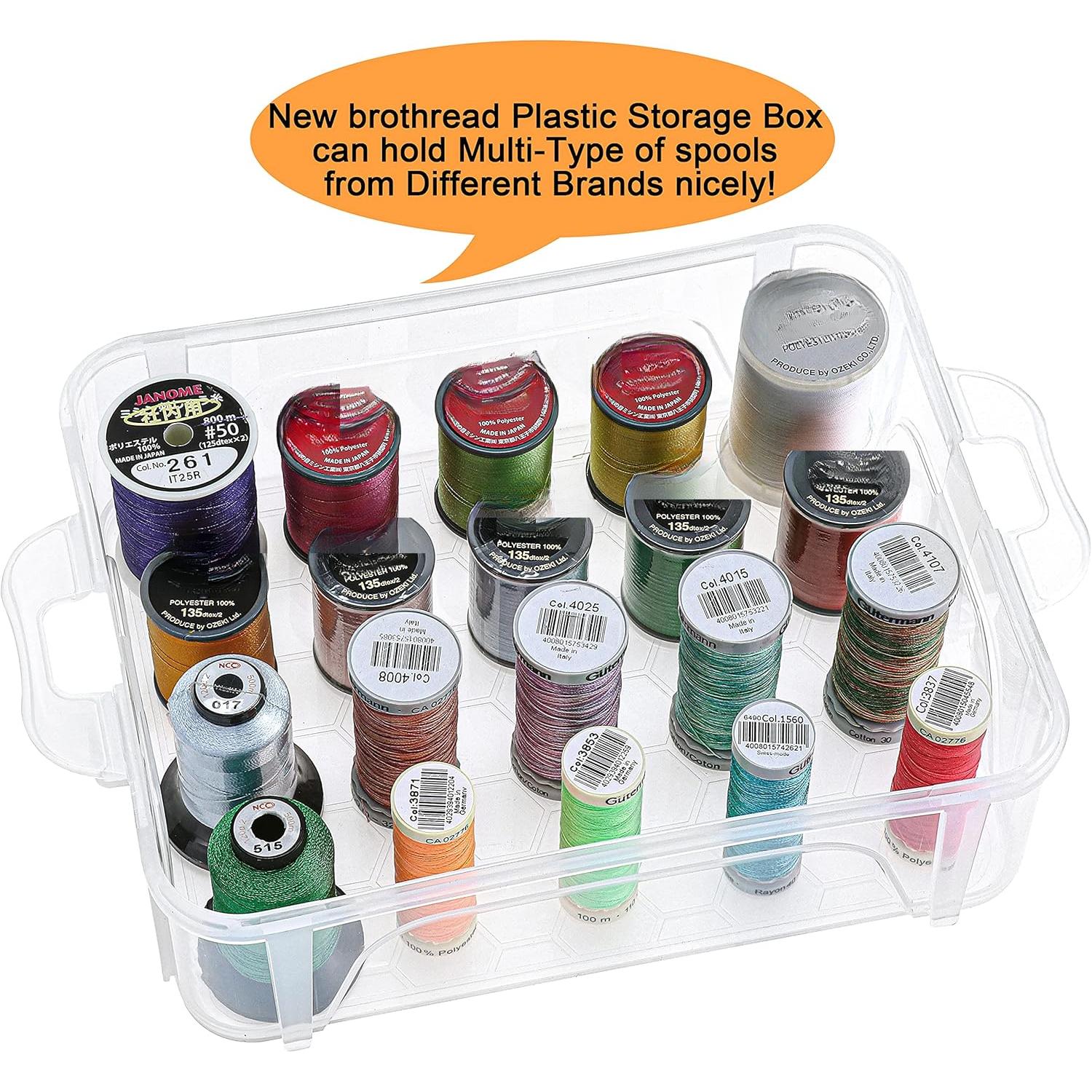 4 Layers Stackable Clear Storage Box/Organizer for Holding 80 Spools Home Embroidery & Sewing Thread (Spool Size Requirement: Height<=2.2"/5.6CM; Width<=1.69"/4.3CM) 4 Layers Stackable Clear Storage Box/Organizer for Holding 80 Spools Home Embroidery & Sewing Thread (Spool Size Requirement: Height<=2.2"/5.6CM; Width<=1.69"/4.3CM)