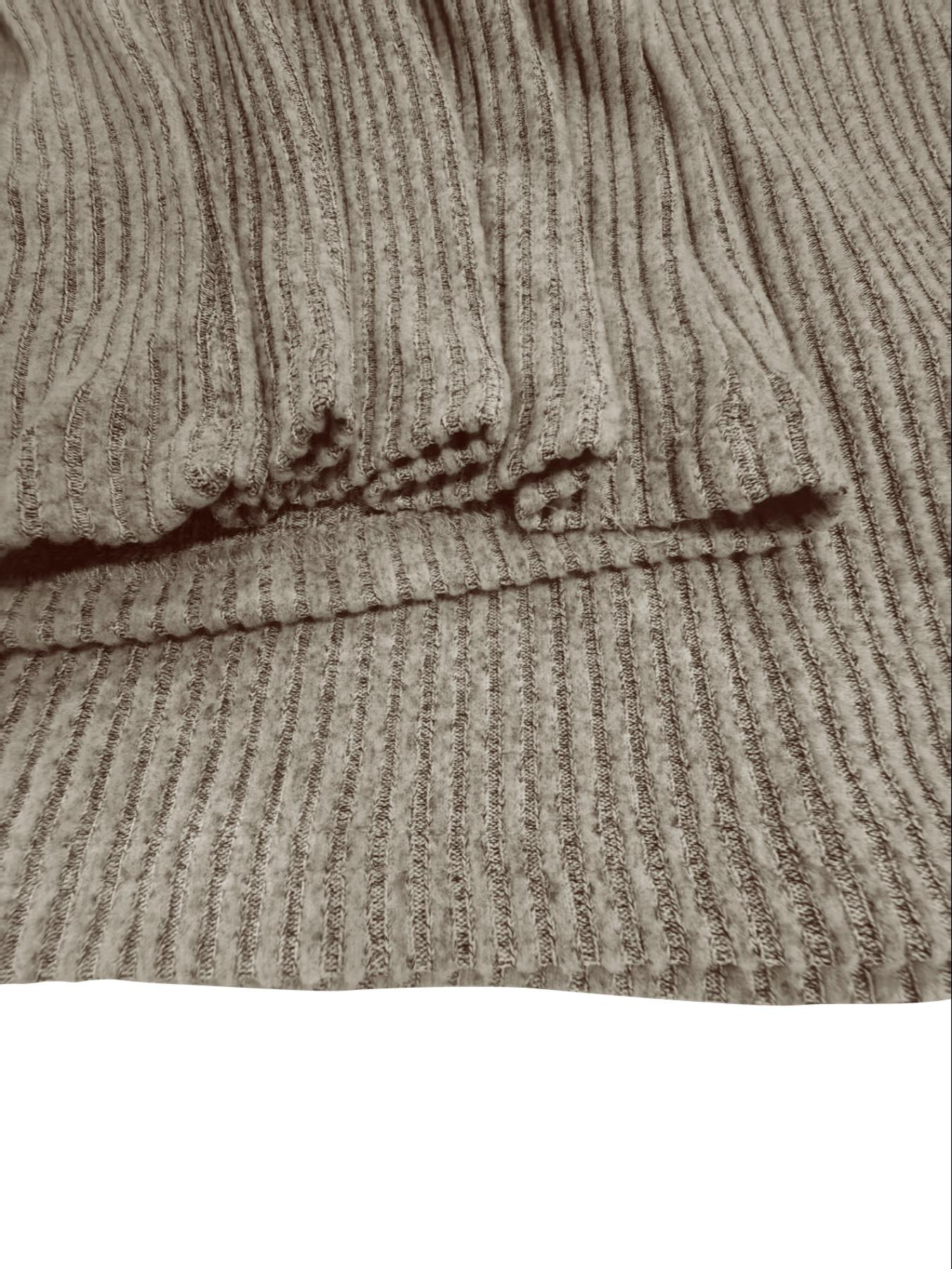 Women's Casual Striped Long Sleeve Top & Loose Pocket Pants Set, European Style Womenswear, Comfortable for Daily Wear