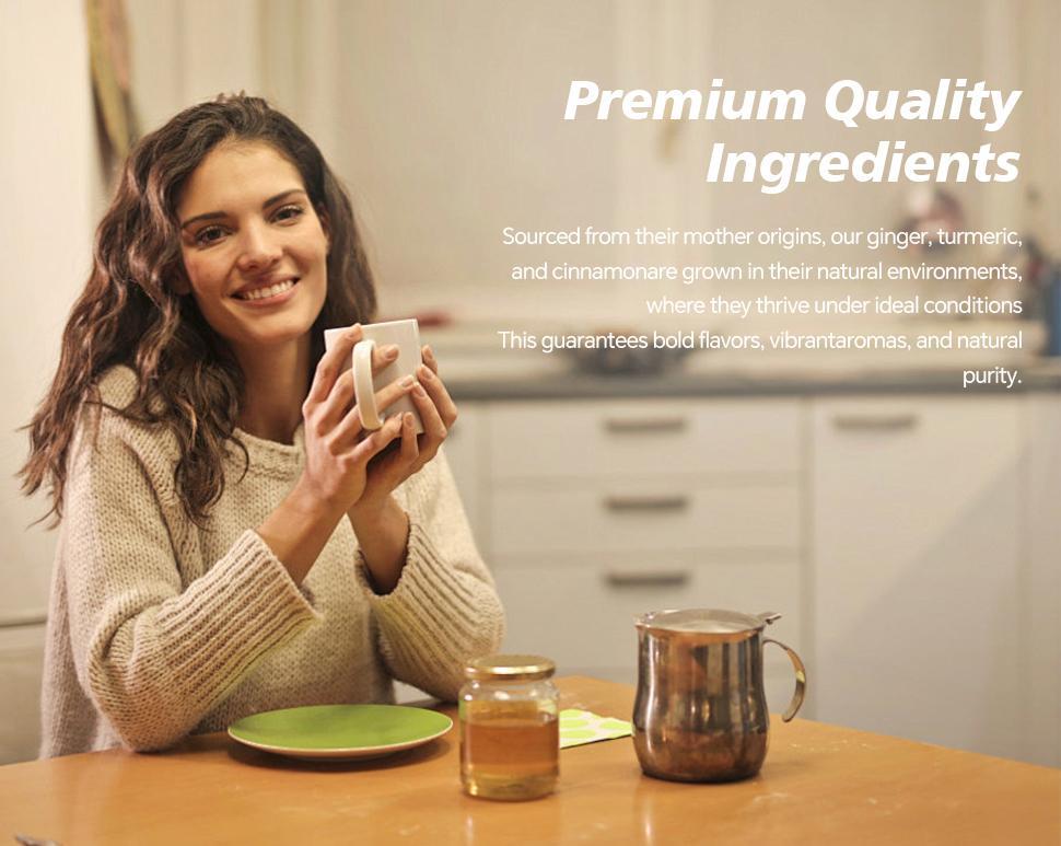 Turmeric Cinnamon Tea - 90g Tea Bags with Cinnamon Ginger & Turmeric for Body & Mind Nourishment Beverage