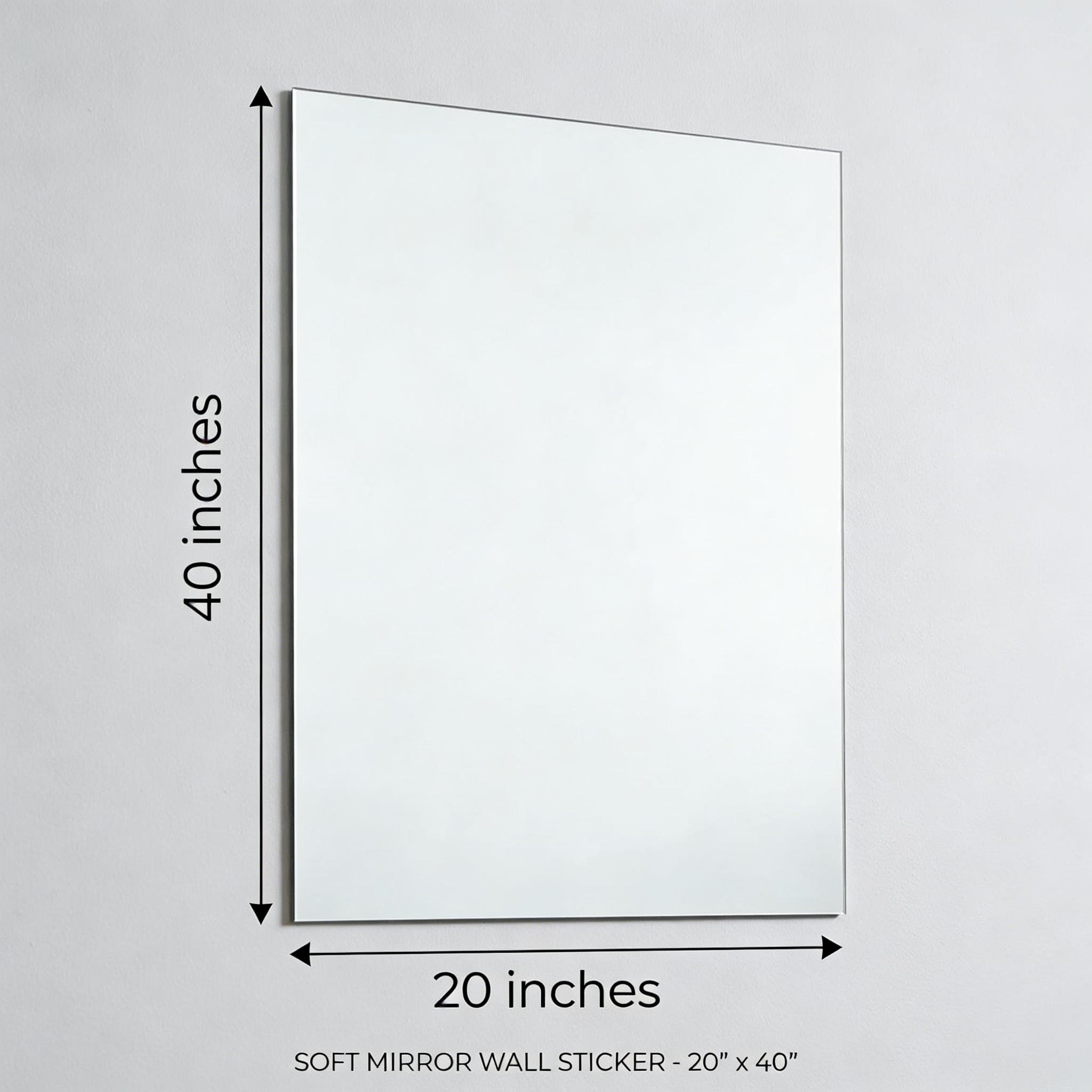 20×40 inch Self - adhesive Soft Glass Mirror Sticker with Backing Tape! Ideal for self - service areas, glass doors, and home use, especially bedrooms. With easy installation, it offers high - quality reflection, serving as a full - length mirror.