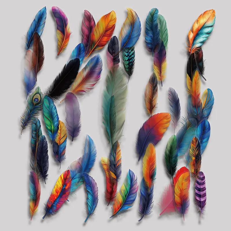 50PCS Feather Aesthetic Vinyl Stickers Pack for Laptop Water Bottle Phone Case Skateboard Journal Scrapbook DIY Decoration