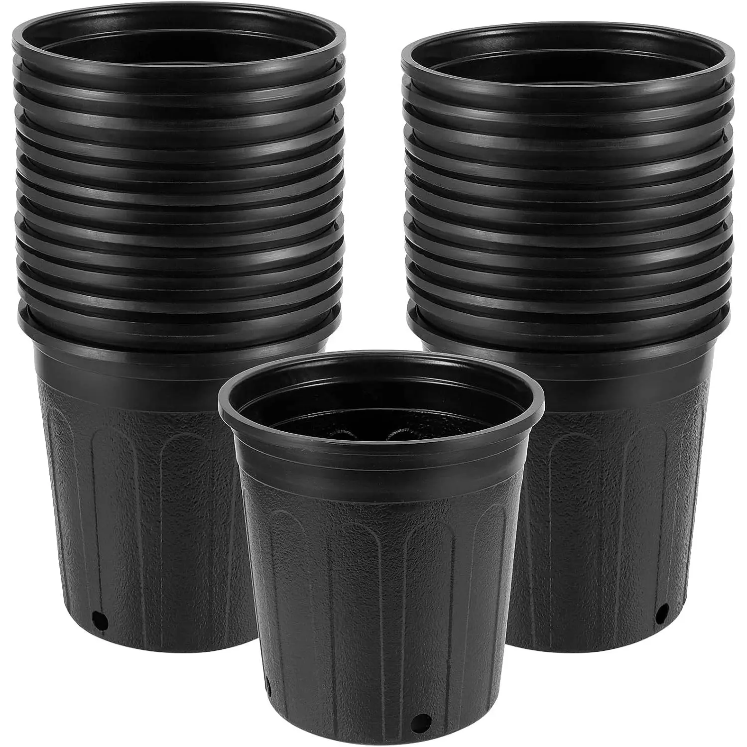 26 Pack 1 Gallon Plastic  Pots, Black  Pots with Drainage Holes, Flower  Container Seed Starting Pot