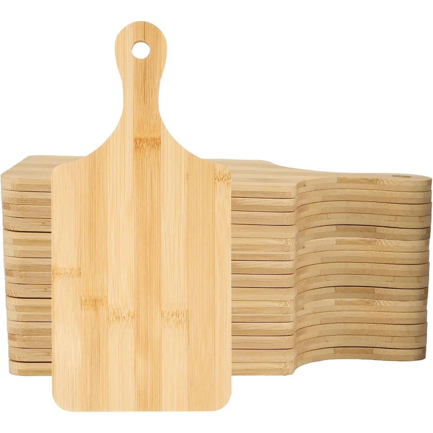 Bulk Cutting Boards Mini Charcuterie Boards Bulk Wood Chopping Board Laser Engraving Serving Board with Handle Charcuterie Boards for Pizza, Bread, Cheese, Charcuterie, Fruit 11" x 5" Bamboo