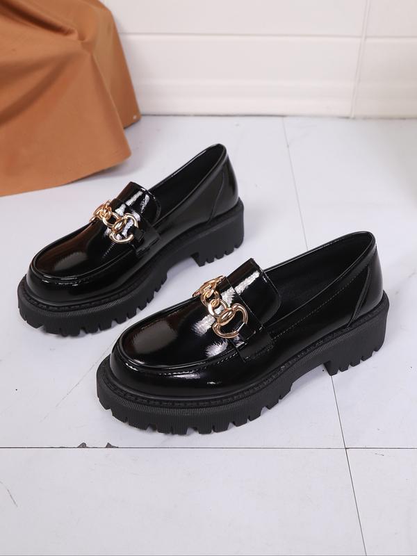 2026 NEW LQUN Women's Soft Comfortable British Style Platform Loafers Thick Sole Durable Commuting Korean Fashion Plus Size Available Black