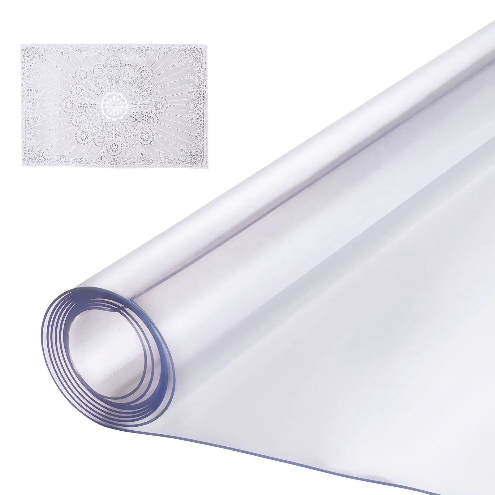 VEVOR Plastic Table Cover, 54x 54 Inch 2.0 mm Thick Clear Table Protector, Square PVC Desk Mat, Waterproof Easy Cleaning Desk Pad Tablecloth, for Office Dresser Dining Room Table Night Stand