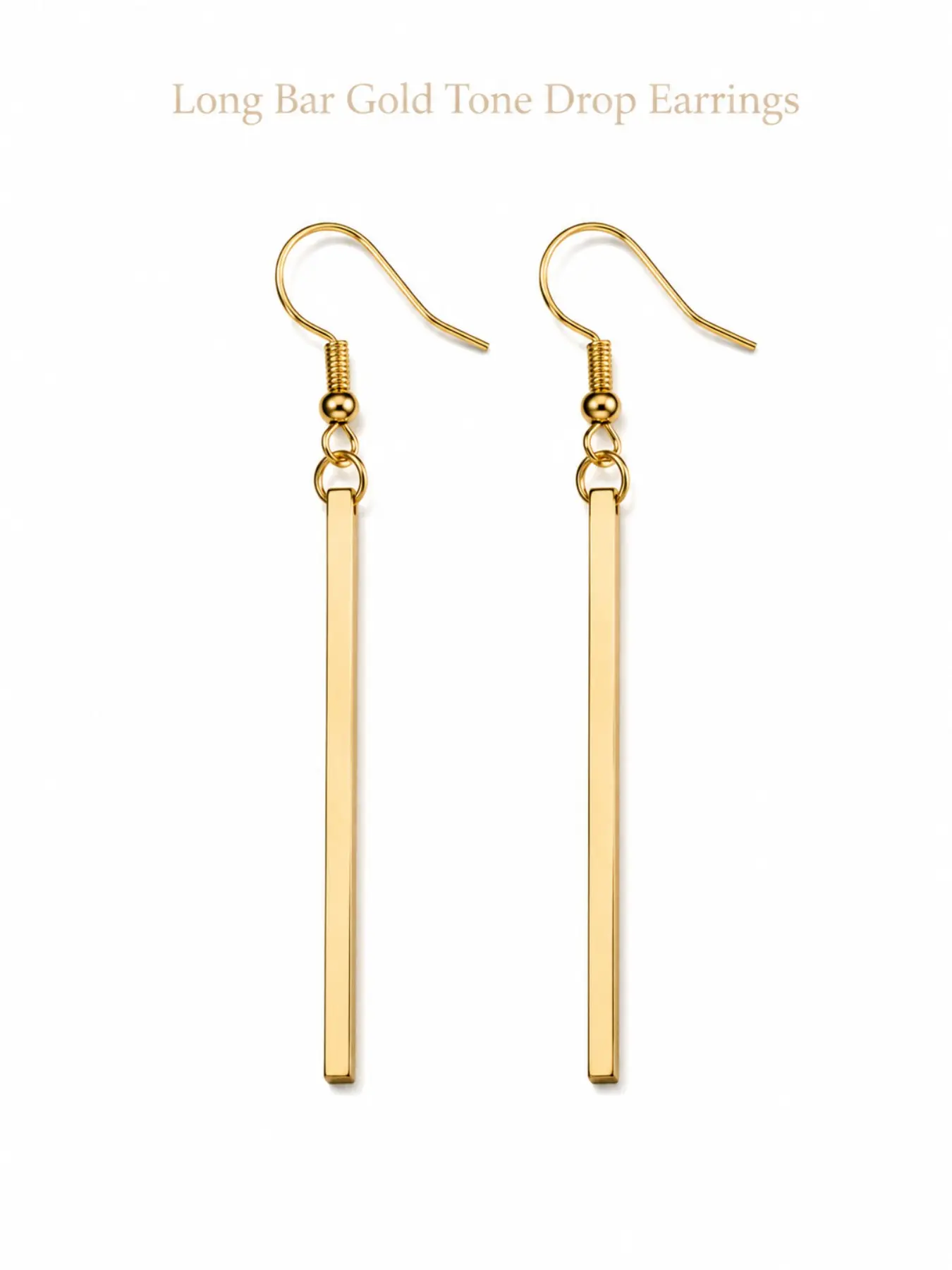 Minimalist Bar Drop Earrings, Elegant Long Dangle Earrings for Women, Stainless Steel Luxury Jewelry, Gift Box Ready