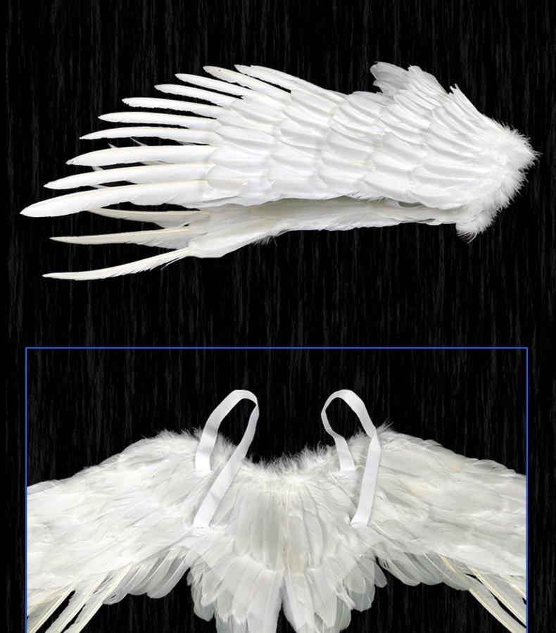 Angel Wings White Feather Swallow-Shaped for Adult Children Halloween Props Bride Flower Girl Costume Party Accessories