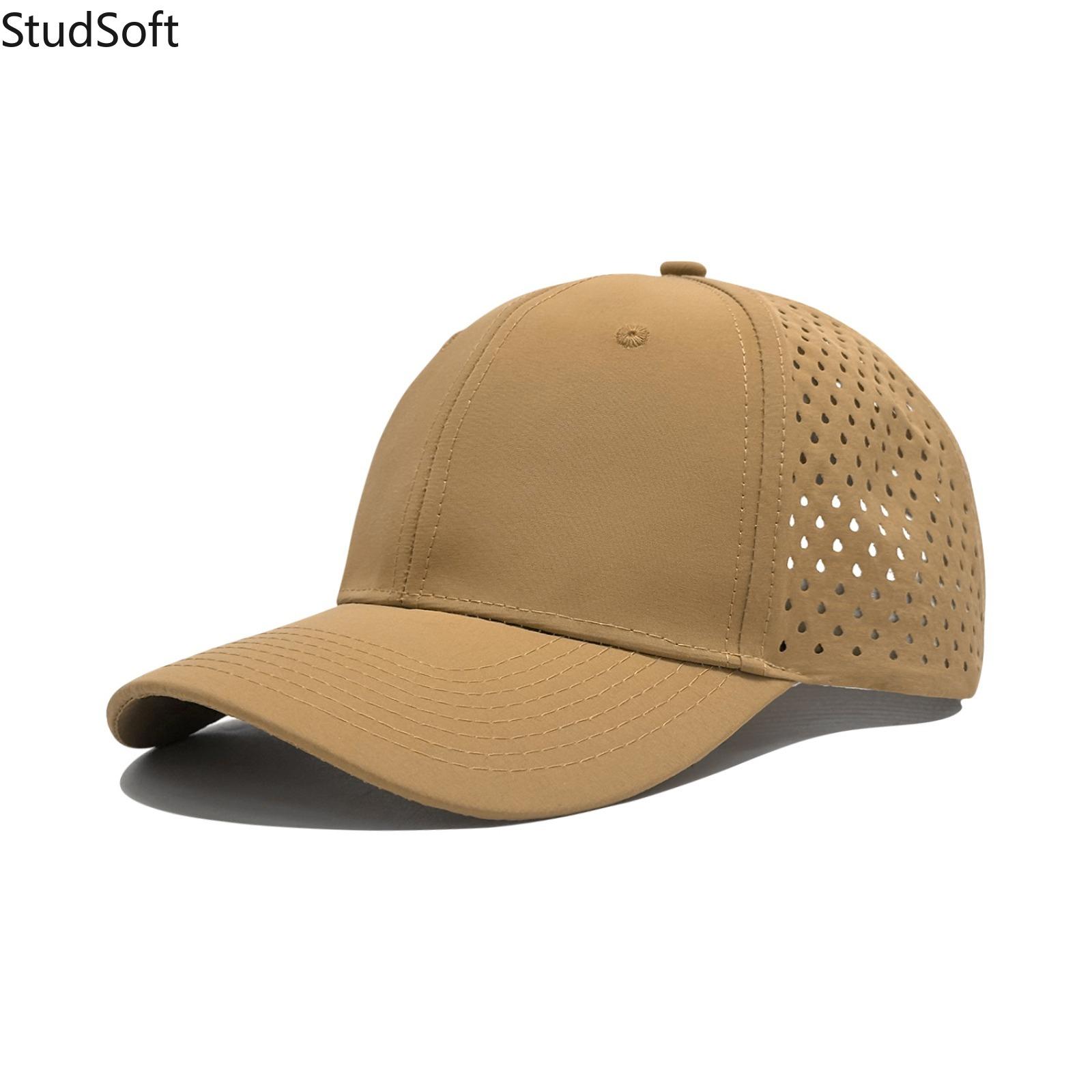 Solid Color Golf Baseball Cap for Men Women, Waterproof Laser Perforated Breathable Hat, Quick Dry Outdoor Sun Protection Adjustable Cap