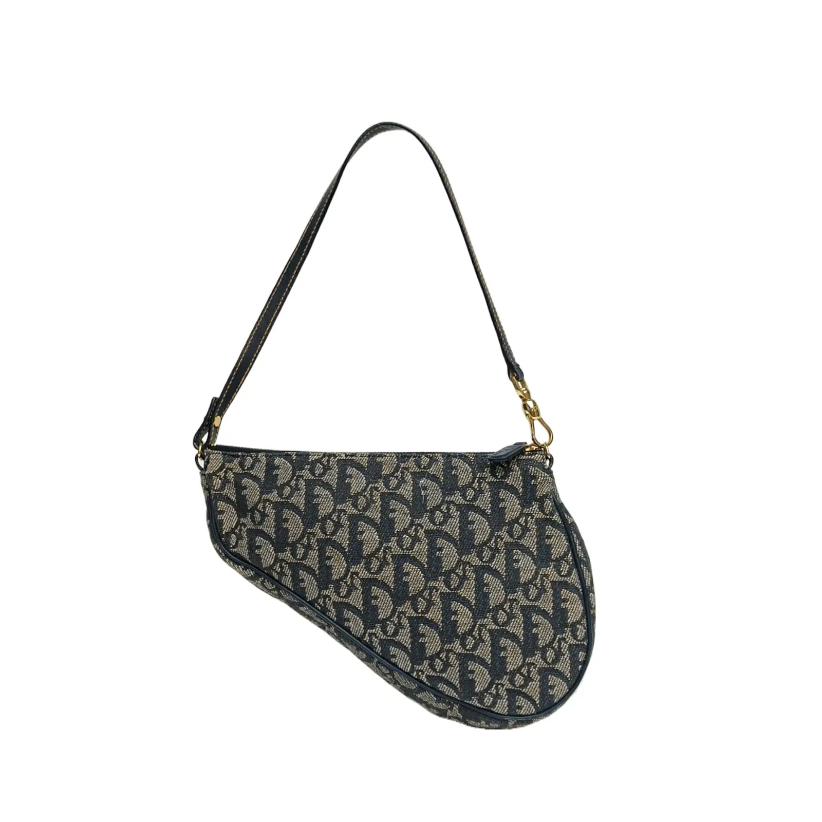 Pre-owned Dior 【alea】DIOR Vintage Black and Silver Small SaddleP236172323
