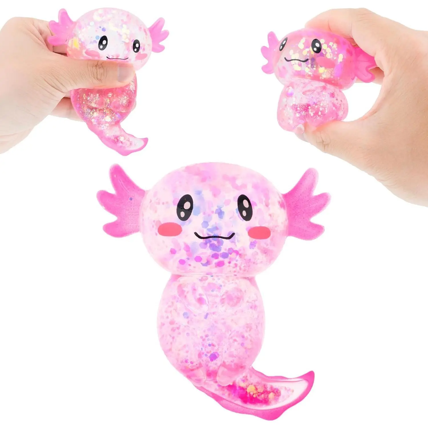 Squishy Glitter Blobfish Stress Toy - Sugar Balls with Syrup Molasses Thick Glue/Gel, Ultra Squishy Moldable Slow-Rise Sensory Fidget Toy for Kids & Adults