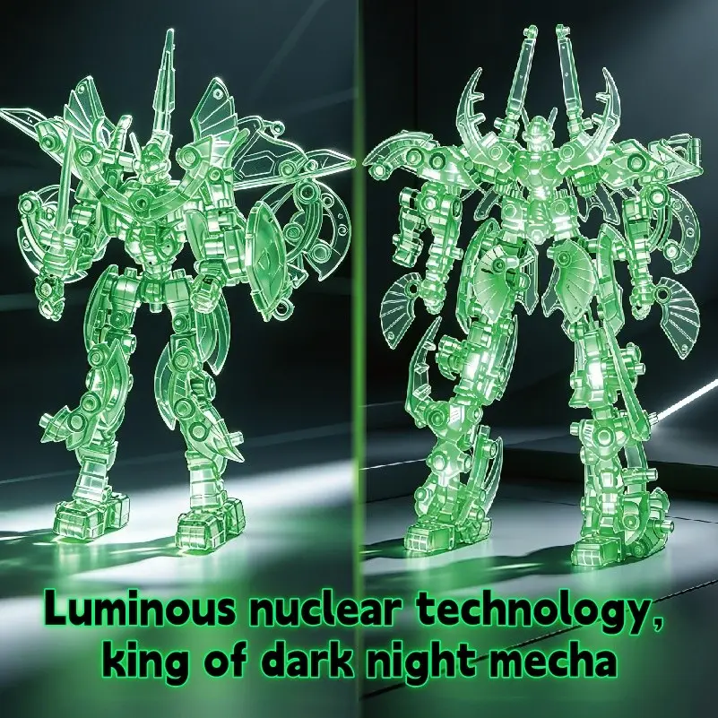 5/10 in 1 Glow in the Dark Transforming Robot Toys, DIY Luminous Mecha, Educational Building Blocks, Gift for Kids Ages 3+