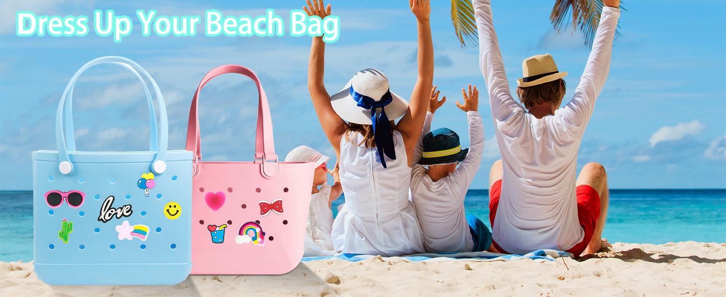 BASIC SUPPLY L-BR011  16pcs/30pcs Bogg Bag Charms, Beach Accessories Cute Charms for Bogg Bag Rubber Tote Beach Bags, Flowers Letters Baseball Butterfly Decoration Charm for Girls Women