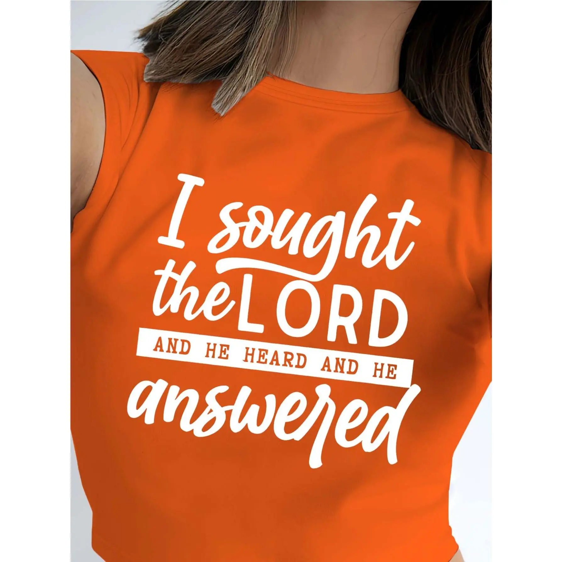 Women's Faith Scripture Print Cotton Fabric Short-Sleeve Round Neck Casual Top, Inspirational Religious Sports & Outdoor Clothing for Church, Inspirational Religious Clothing