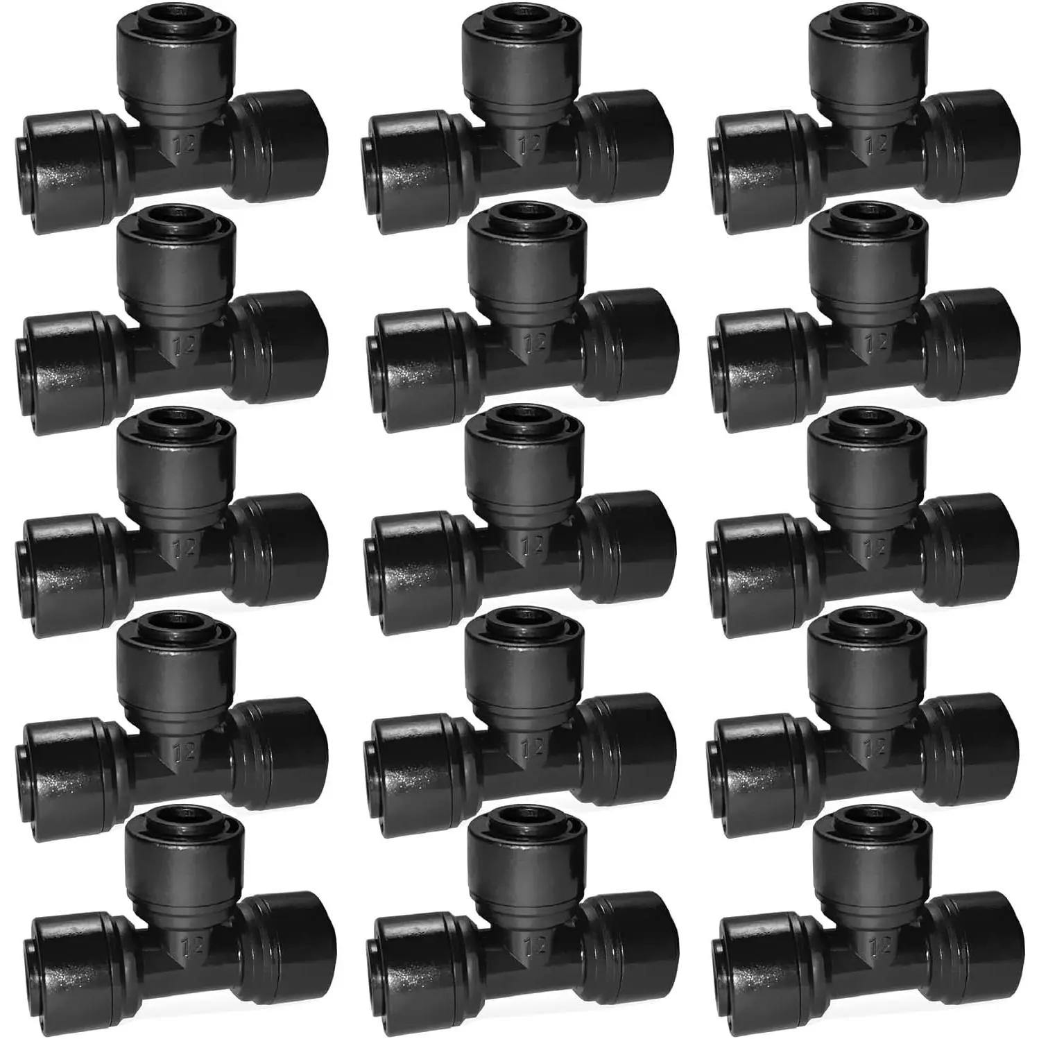 15 Pack 1/4" Drip Irrigation Tee Fittings,Quick Connect |  Barbed Fittings 1/4" Irrigation Tubing, Leak Resistant Seal, Quick Push Installation, Durable Garden Use