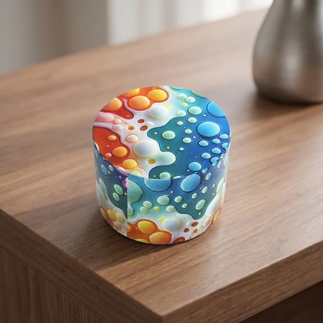 1.57 inch 40mm Bubble Pattern Spice Grinder Metal Manual Four Layer Salt Grinder Pepper Mortar Spice Zinc Alloy Seasoning Spice Grinder Kitchen Cooking Accessories Kitchen Gadgets Kitchen Tool Gift