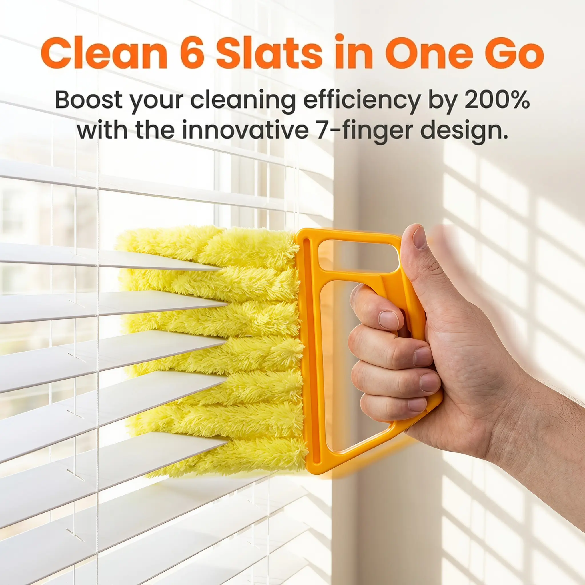 Window Blind Cleaning Brush, Window Blind Cleaner, Air Conditioning Outlet Dust Removal Brush, Hand-held Curtain Brush, Heavy Duty, Home Care Supplies, Yellow Household Items-YY2