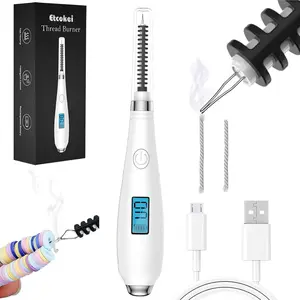 USB Rechargeable Thread Zapper with LCD Display, Easy Burn & Melt Cautery Pen for Beading, Weaving, Sewing, Leather & Jewelry Making