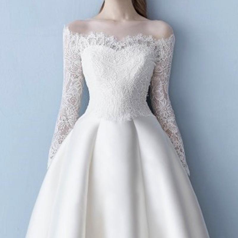 2026 New Summer Style Off-the-Shoulder Floor-Length Wedding Dress, Light Main Wedding Gown with Lace and Satin for Marriage