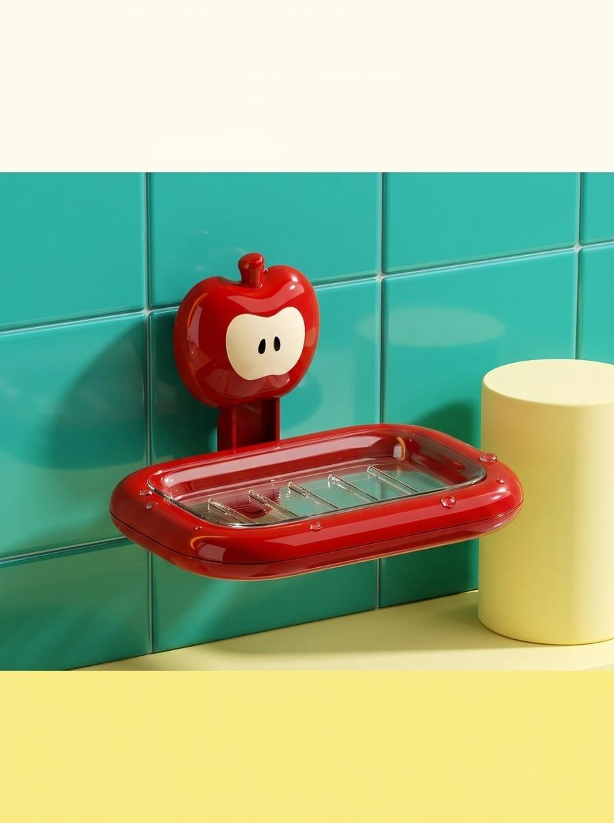 Dopamine Cute Apple Suction Cup Soap Dish| No Drill Self Draining Soap Holder, Renter Friendly Bathroom Organizer for Shower Tub Sink Dopamine Cute Apple Suction Cup Soap Dish| No Drill Self Draining Soap Holder, Renter Friendly Bathroom Organizer for Shower Tub Sink