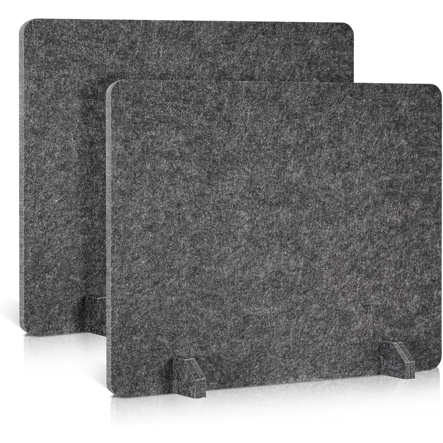 2 Pack 24" x 20" Acoustic Desk Dividers Freestanding Privacy Panels Set, Noise Reducing Sound Proof Divider Ideal for Office Classroom Home, Dark Gray