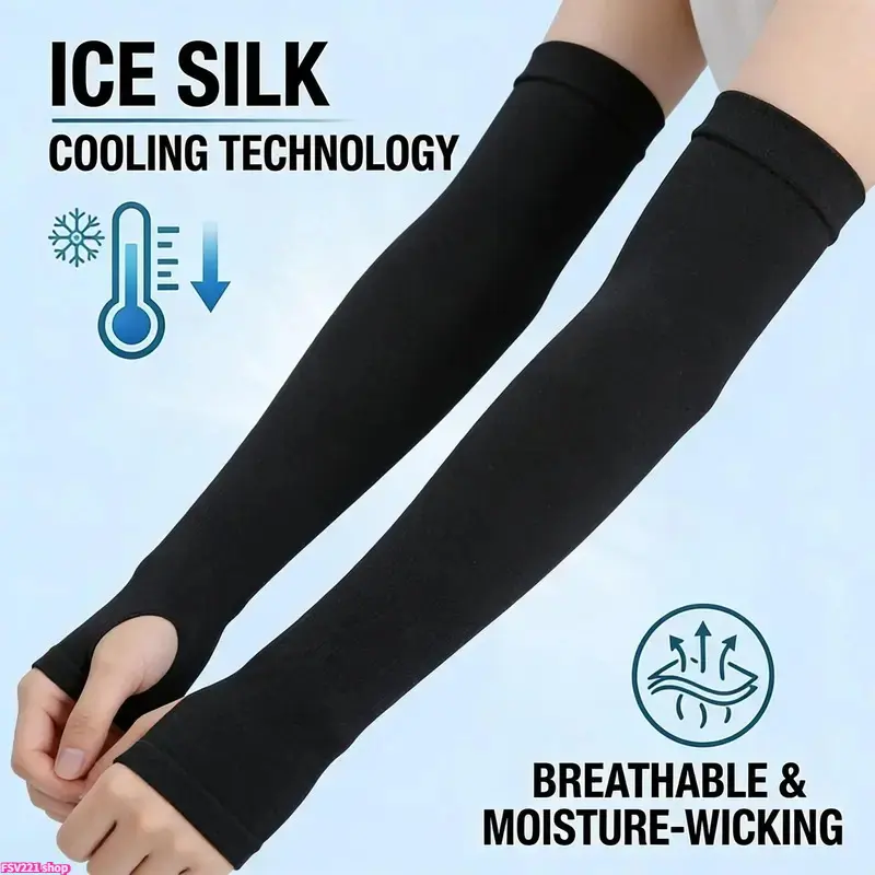 7 Pairs Breathable PVC Arm Sleeves with Thumb Holes, Unisex Cooling UV Protection for Outdoor Enthusiasts, Fishing & Hiking, Cooling Arm Covers, Protective Arm Sleeves