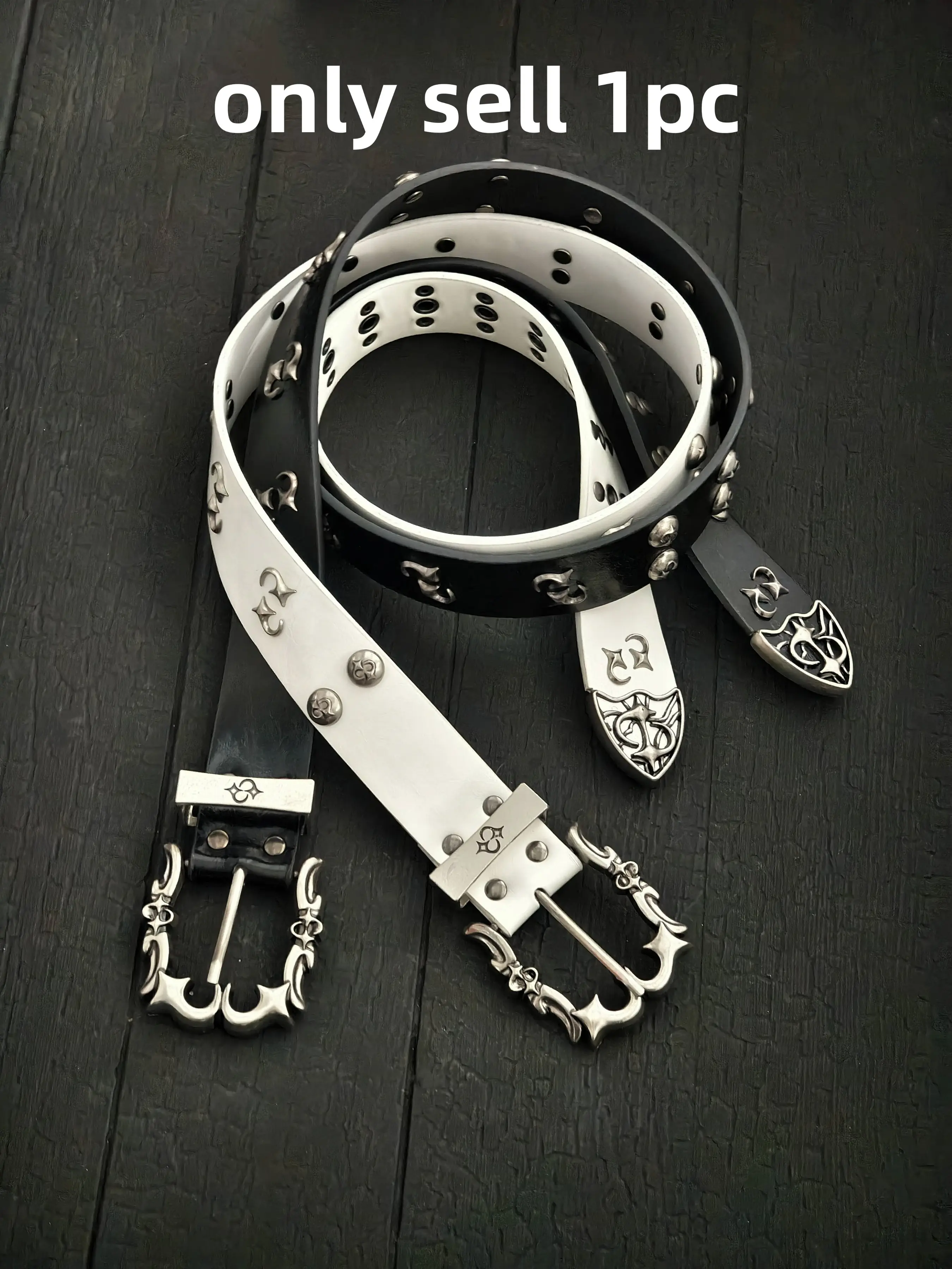 High-End Bright Punk Belt with Rivet Design, Rivet Decorated Belt, Unique Leather Accessory, Fashionable Streetwear, Hip-Hop Style, Trendy Accent
