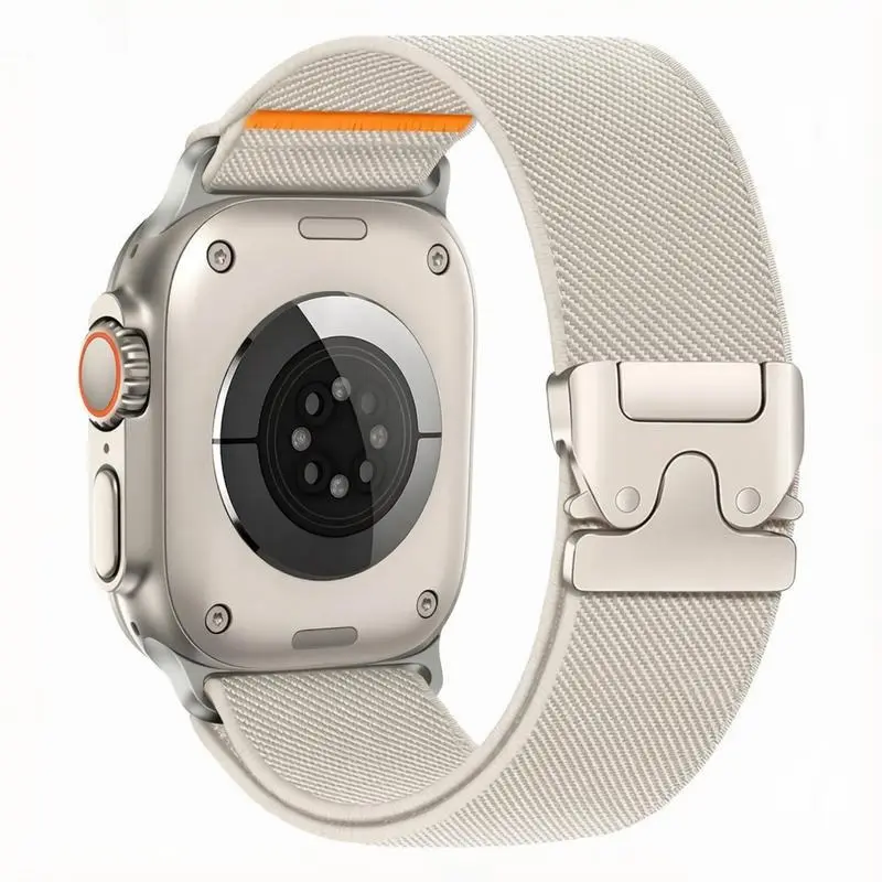 iWatch Band Parachute Buckle Nylon Stretchy Solo Loop Strap Compatible With Ultra 3 Ultra 2 Ultra 49mm Series 11 10 9 8 7 6 SE 38mm 40mm 41mm 42mm 44mm 45mm 46mm Adjustable Comfortable Durable Lightweight Smartwatch Strap Daily Casual Fitness Outdoor home