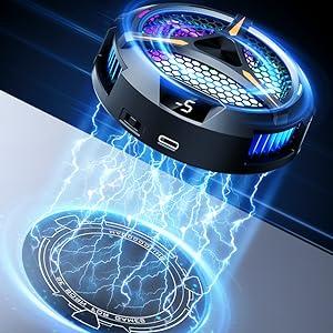 iPad Cooler,Magnetic Tablet Cooler for ipad/surface pro/Samsung Tab,Compatible for Steam Deck,Universal Radiator with Temperature Display for Mobile Gaming,Tiktok Live Streaming