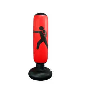 63 Inch Inflatable Boxing Pole Kids Punching Bag Standing Kickboxing Column for Karate Taekwondo Mixed Martial Arts