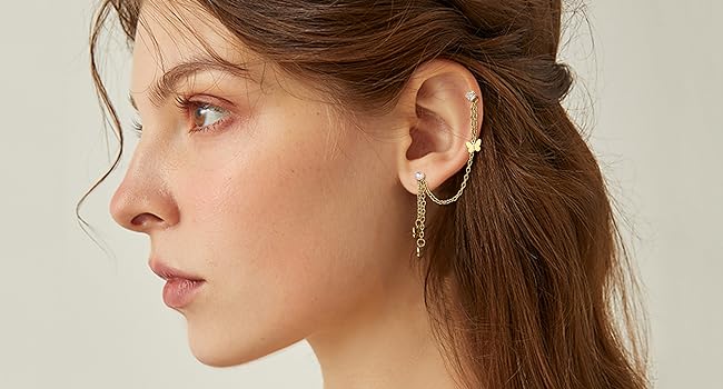 11Pairs 20G Stainless Steel Cartilage Earrings Set - Flatback Star Moon Butterfly CZ Studs Huggie Hoops Chain Dangles for Women Men Helix Tragus Piercing 11Pairs 20G Stainless Steel Cartilage Earrings Set - Flatback Star Moon Butterfly CZ Studs Huggie Hoops Chain Dangles for Women Men Helix Tragus Piercing