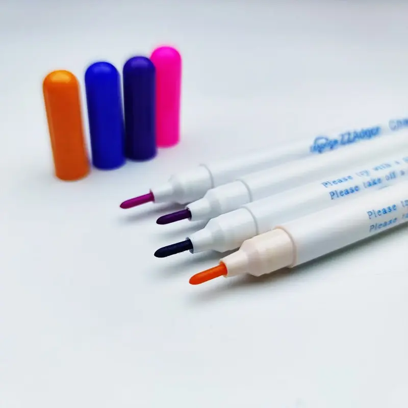 Air Erasable Fabric Markers for Sewing, 4 Pack Water Soluble Marking Pens, Disappearing Ink No Residue, Ideal for Quilting & Crafting
