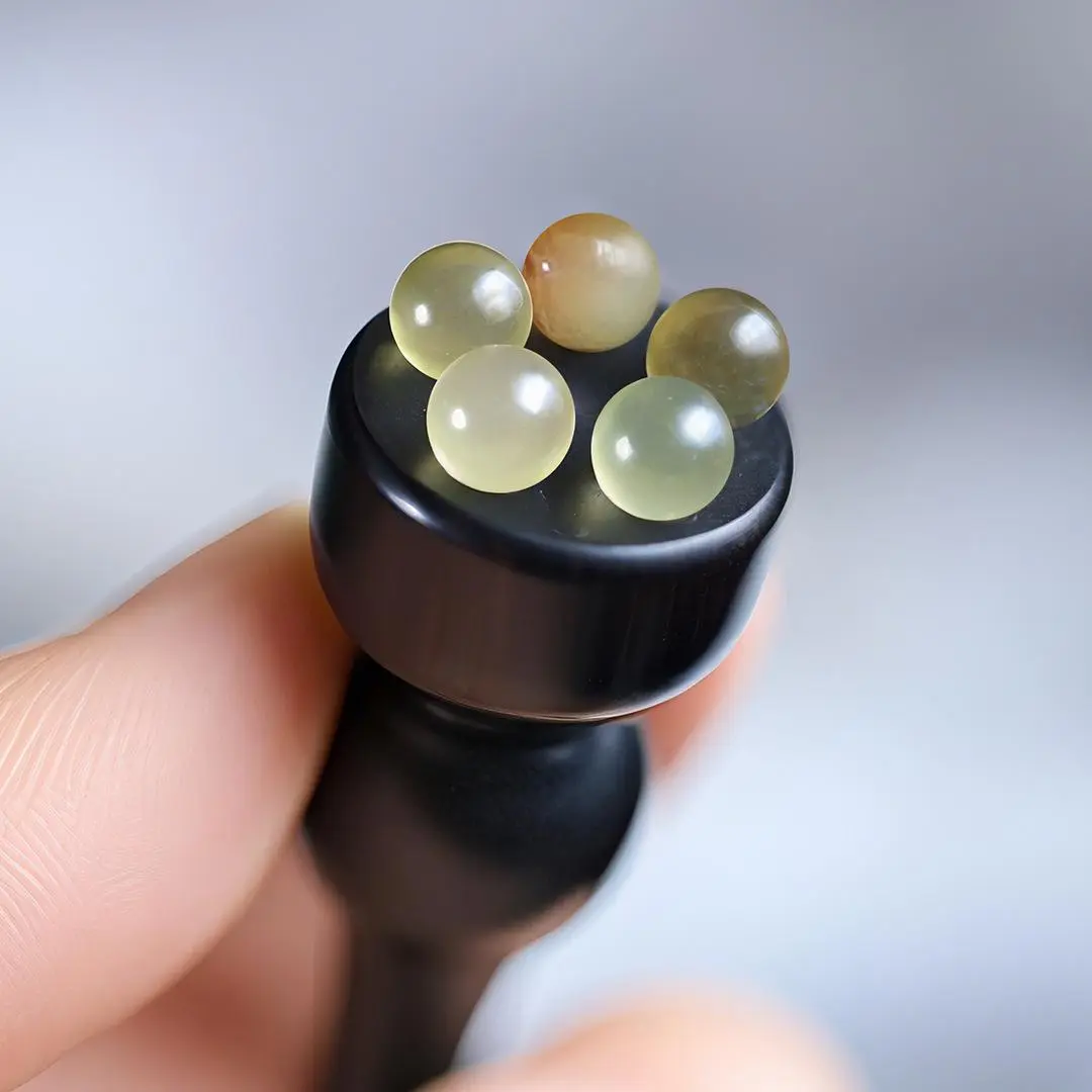 Mini Jade Bead Wooden Facial Massage Wand Portable Lymphatic Drainage Face Eye Massage Skin Care Tool
