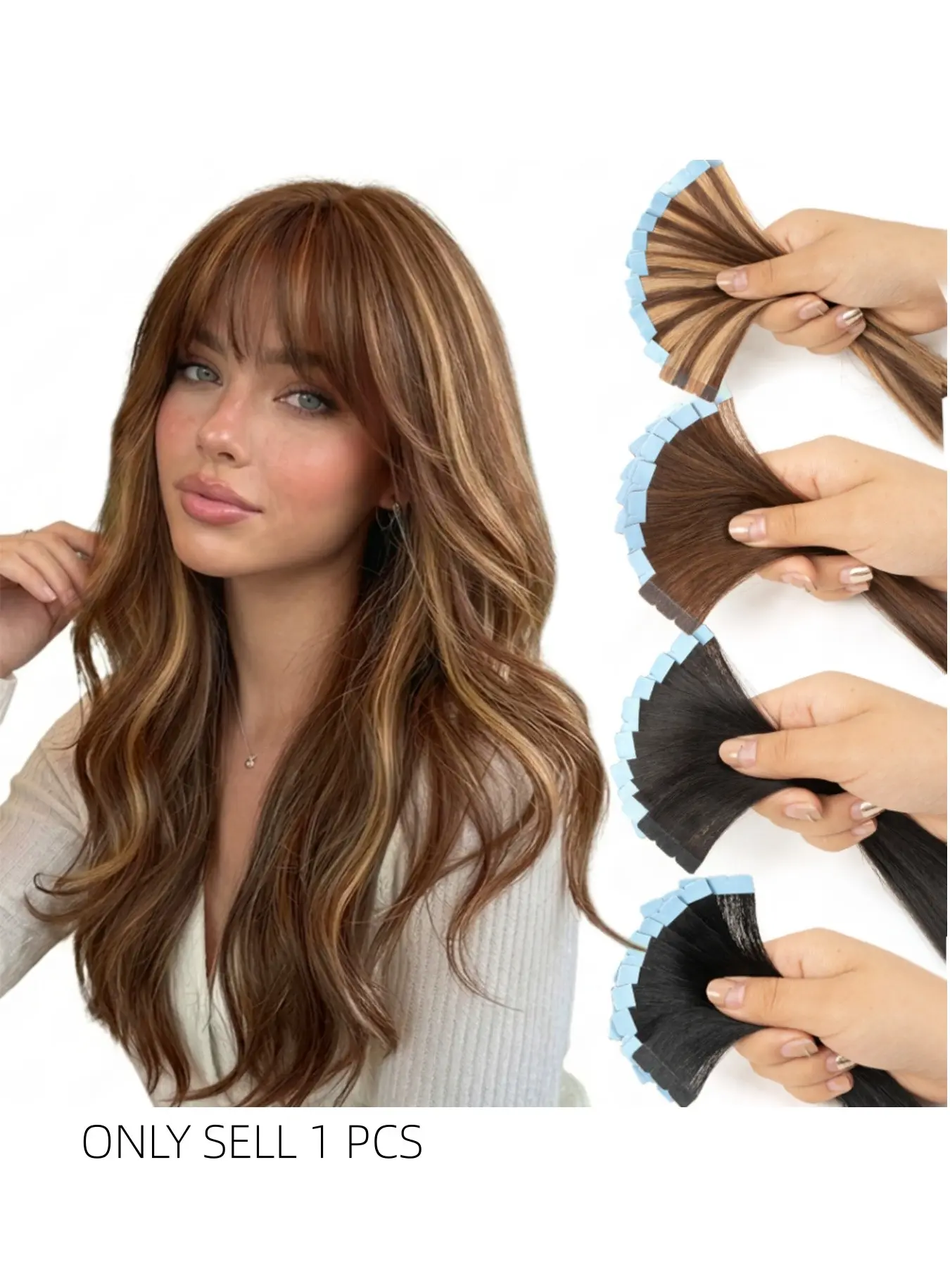 10 Pcs Invisible Hair Extensions, 12-20 Inches, Natural Look, Easy to Wear, Suitable for Daily Use, Women's Hair Growth Solution