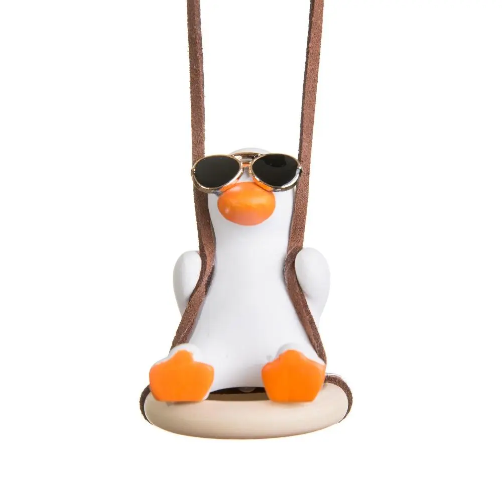 Cute Swing Duck Car Rearview Mirror Charm, 5x4cm Universal Hanging Ornament, Thoughtful Gift Road Trip Car Interior Decor Accessory That Adds Personality, Aesthetic, Swing Motion, Playful Look, Duck Shape