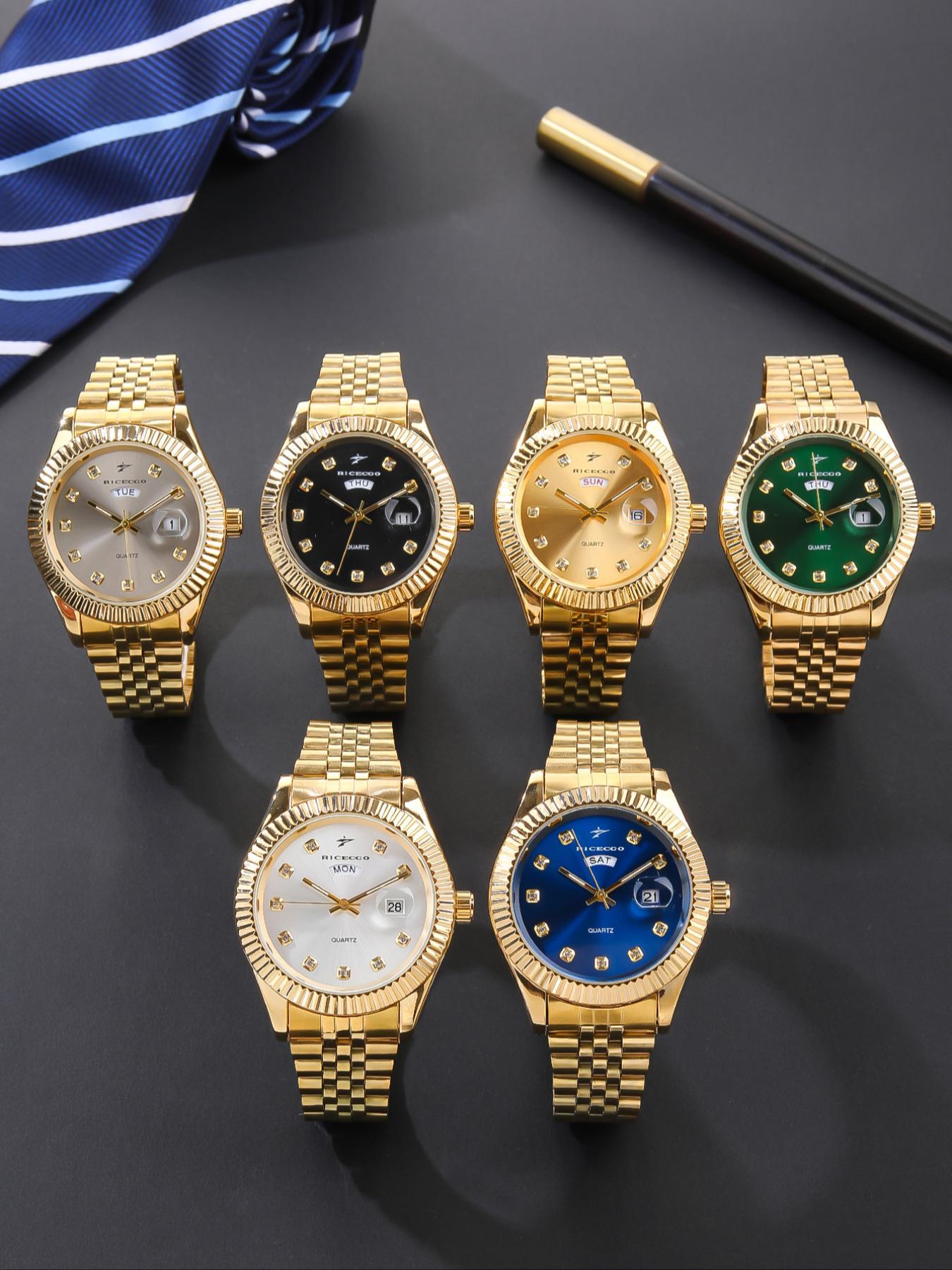 Men's Business Round Dial Analog Quartz Watch, Fashionable Watch for Party, Daily Clothing Decor, Trendy All-match & Exquisite Watch for Birthday Gift with Box, Quartz Wristwatch