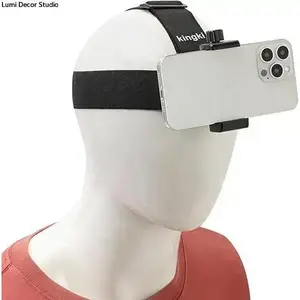 Head-Mounted Mobile Phone Holder,First-Person View Video Outdoor Live Shooting Bracket with Phone Clip(4"-7") for iPhone Samsung Smartphones and GoPro Insta360 Sony DJI Action Camera Head Mount Strap