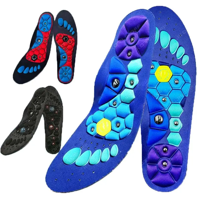 Magnetic Pads Insoles & Heel Liners - New Magnetic Therapy Acupressure Shoe Inserts, Reflexology Pain Relief, Arch Support, Comfort Health Massager