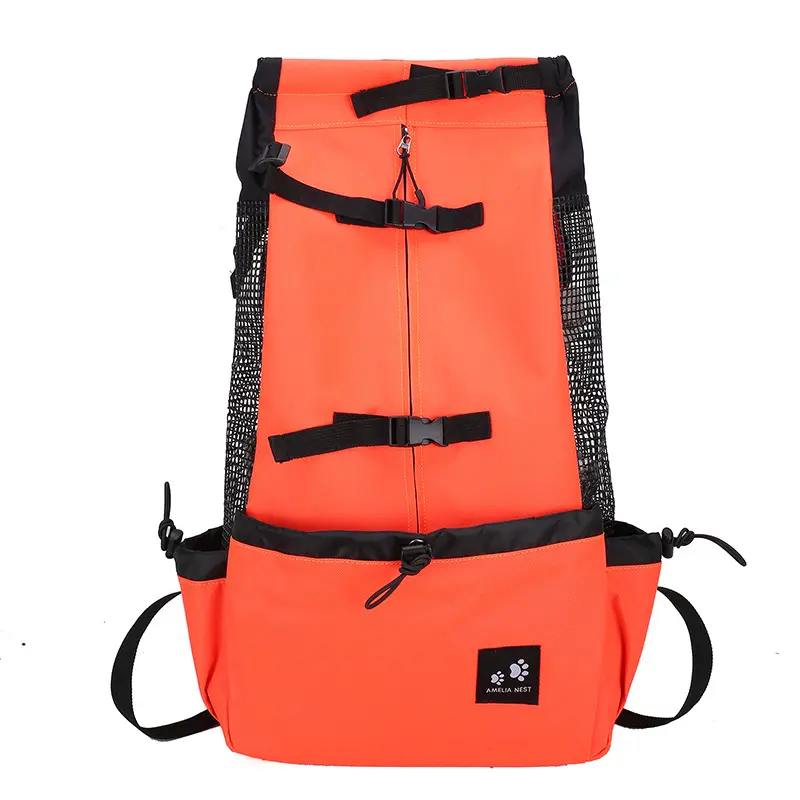 Breathable Pet Backpack Carrier for Small Dogs Cats, Bike Mountable Double Shoulder Travel Bag, Portable Ventilated Puppy Carrier Backpack for Hiking Walking Camping