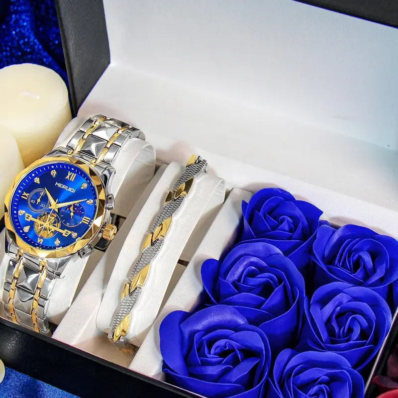 Mother's Day Gift Men's Business Fashion Waterproof Luminous Analog Quartz Movement Watch, with Box, Boxed Watches, Fashion Watch Set for Party, Daily Decor, Gift, Business Fashion Watches