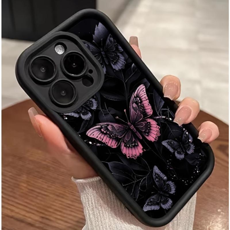 Butterfly Pattern Case Suitable for IPhone17 16 15 14 Pro Max 13 12 11 Plus Shockproof Full Camera Protection Durable Slim Silicone Cover Gifts for Women Men Girls Boys