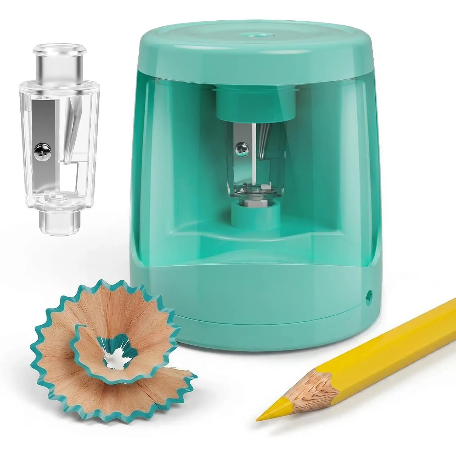Automatic Pencil Sharpener for /School, USB  Electric Sharpener | Automatic sharpener for , USB &  power,Palm-sized for , Portable design for classroom / office, Blue-Green