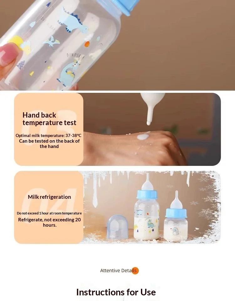 OEM Baby Bottle for Newborn Kittens & Puppies PP Food Grade Silicone Feeder with Cartoon Animal Print Nipple Cat Supplies