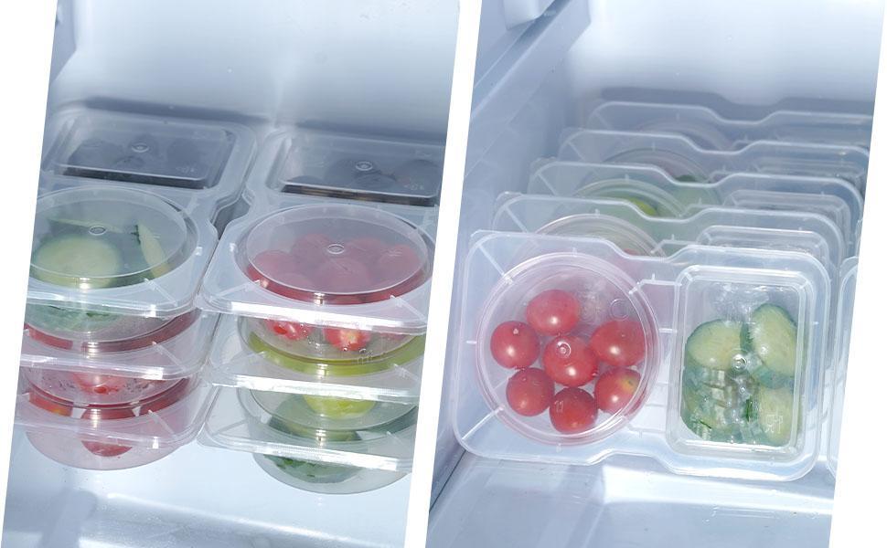 20 Pack Leakproof Snack Containers with Lids Reusable 2 Compartment Mini Sauce Holders Lunchable Boxes for Kids Adults Going Out School Office