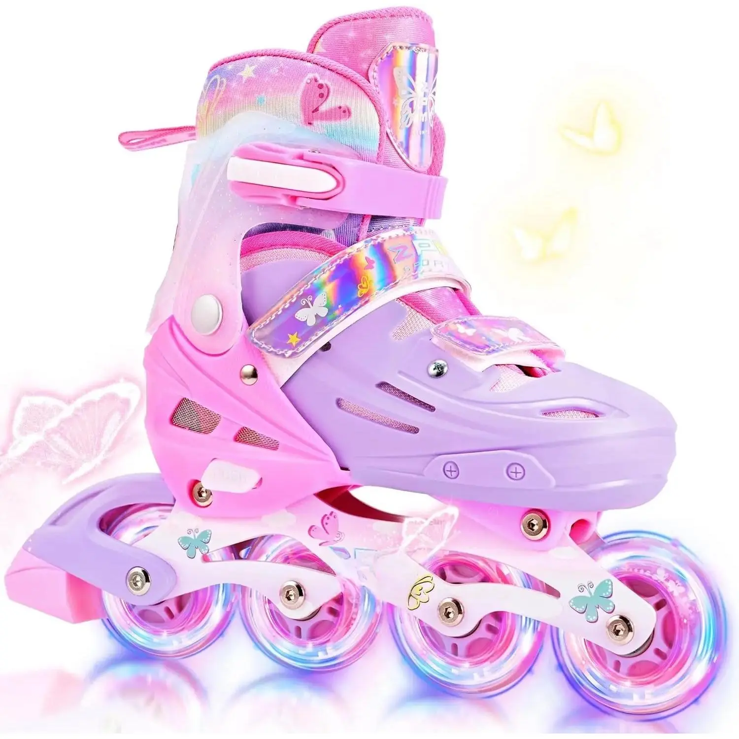 Inline Skates for  Girls Boys Ages 5-8 8-12 3-5 4-6 6-12 with Light Up Wheels, Adjustable  Roller Skates  for Beginner Youth Indoor Outdoor Size 11C 1 2  6 7 8