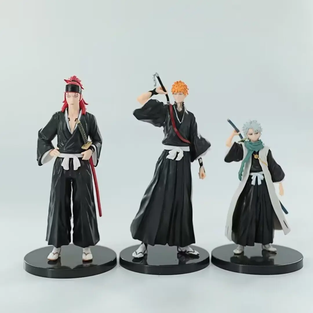 3 Pieces Figurine Set Bleach Ichigo Kurosaki Model Figures, Winter Lion Heart Aoi Sana Renji Anime Action Figures Collectible Toys, Secondary Dimension Handmade Models