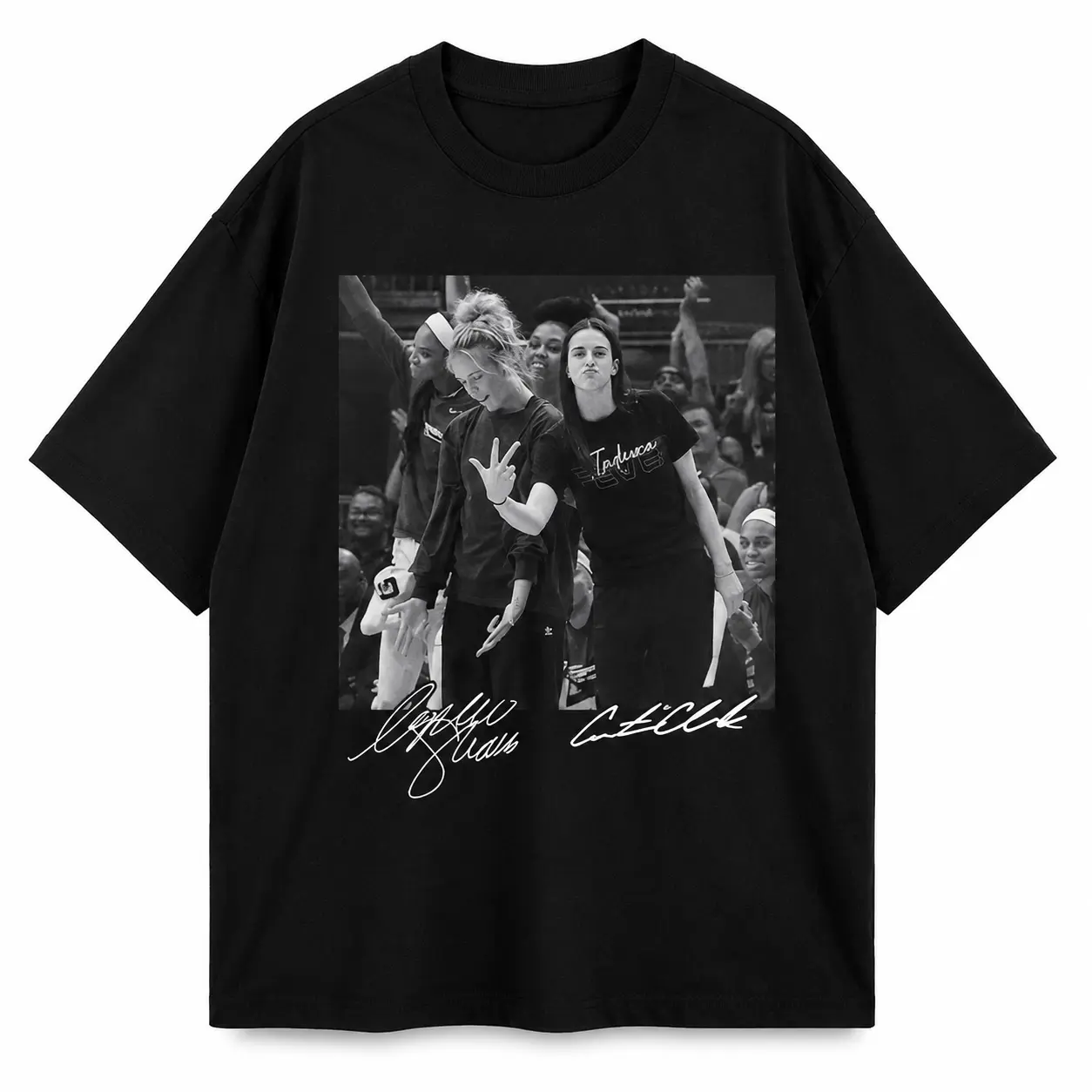 Caitlin Clark and Sophie Cunningham Graphic Tee, Indiana Women’s Basketball Duo Photo T Shirt for Men Women