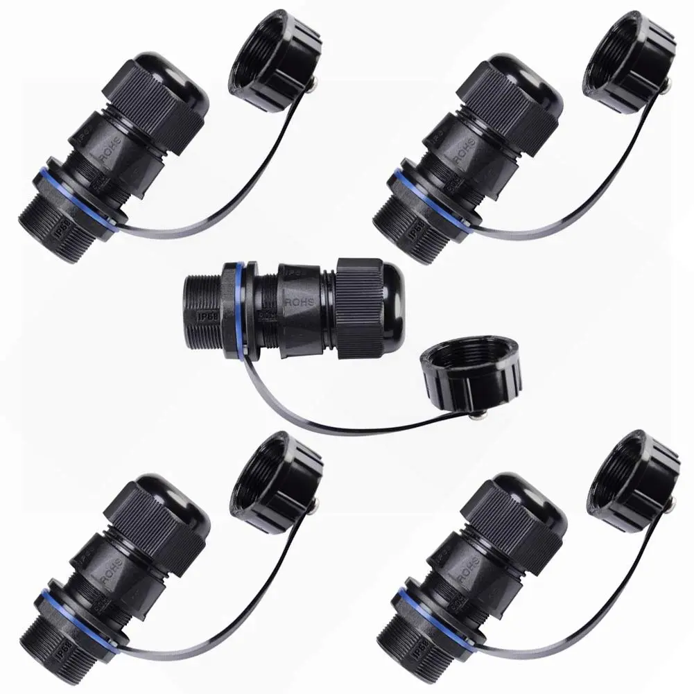 5PCS Panel Mounting CAT6 RJ45 IP68 Waterproof Dust-Proof Connector with Protective Cap - Cat5/5e/6 Ethernet LAN Cable Coupler for Outdoor Automotive Use