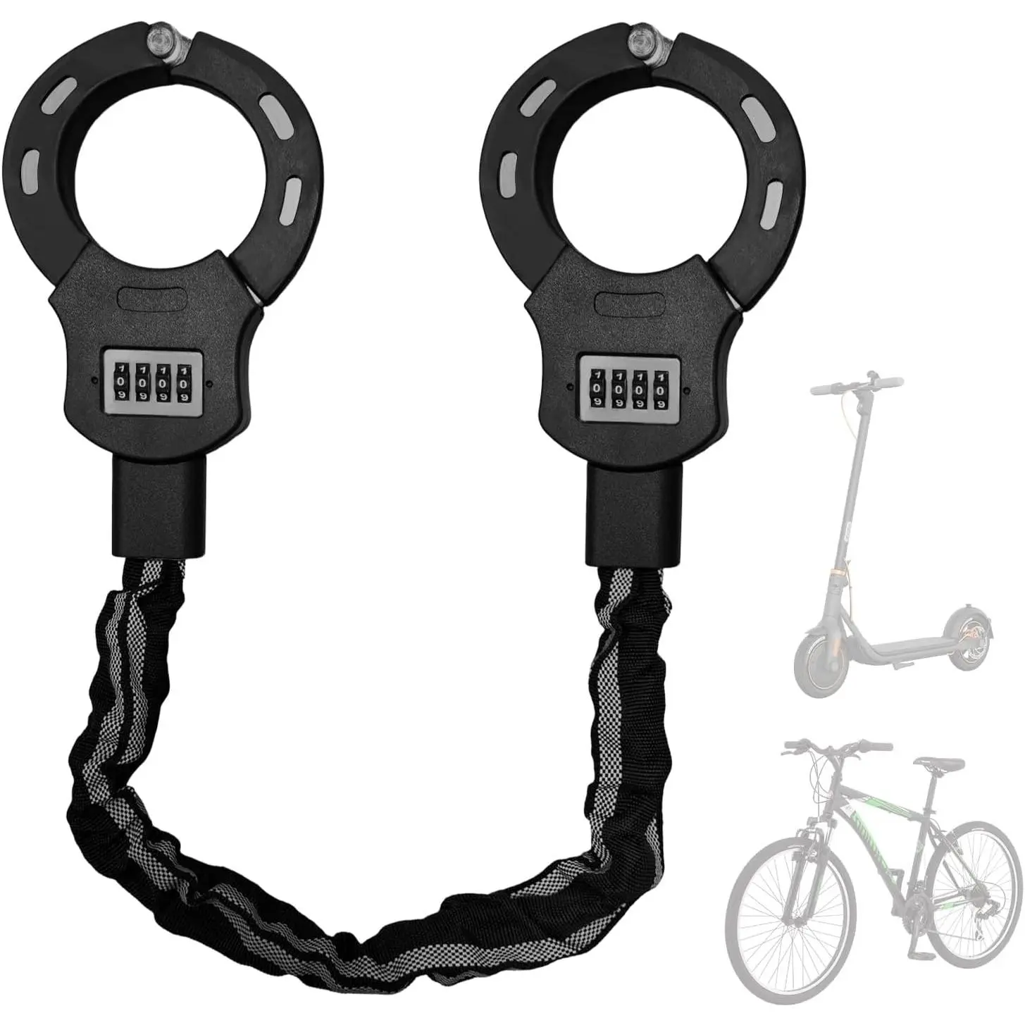 Scooter Lock Anti Theft, 36.6" Bike Locks Heavy Duty Chain with 4-Digit Combination, Electric Scooter Lock Anti-Scratch Security Chain for E-Scooter, E-Bike, Bicycle, Motorbike